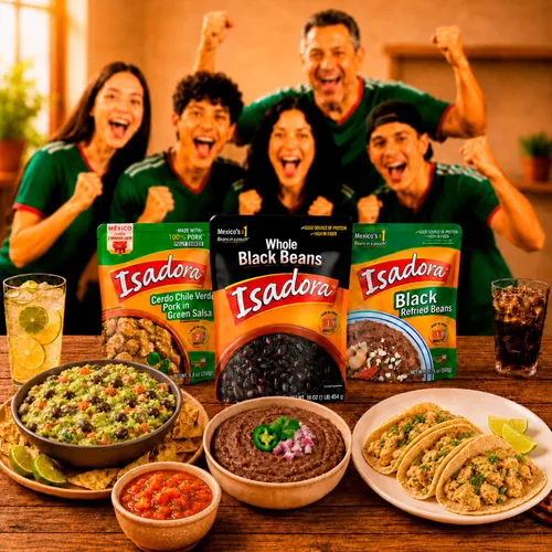 Vista 4 de Isadora Chile Verde de cerdo totalmente cocido, bolsa de 15 onzas, comida mexicana auténtica lista para comer, cerdo en salsa verde, calor medio