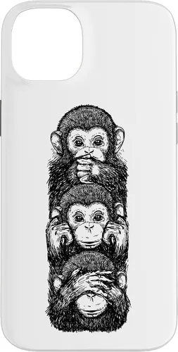 Vista 15 de Three Wise Monkeys See No Evil Hear No Evil Speak No Evil Case for iPhone 16