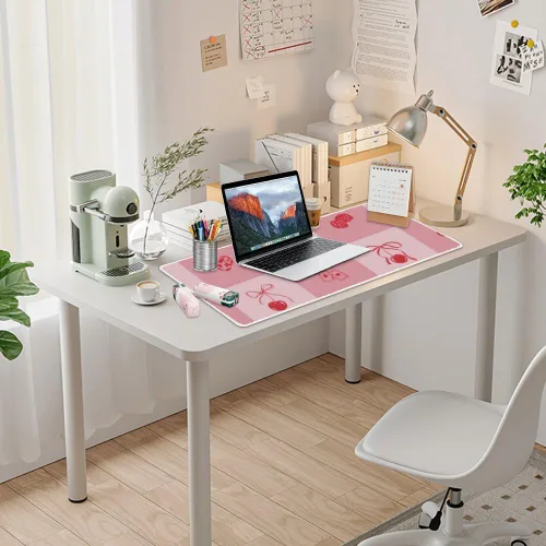 Vista 7 de Retro Cute Cherry Mouse Pad Large Gaming Desk Pad with Non-Slip Rubber Base Smooth Face Mouse for Gaming Mousepads for Desk Job Essentials School
