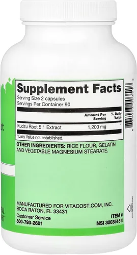 Vista 2 de Vitacost Extracto de raíz de Kudzu, 180 cápsulas (600 mg por cápsula)