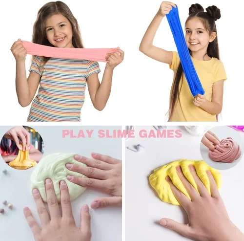 Vista 4 de Kit de slime con paquete de 54, mini slime de mantequilla navideño, no pegajoso y súper suave, para niñas de 10-12 años, favores de fiesta de slime