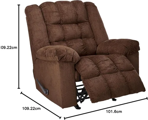 Vista 7 de Diseño exclusivo de Ashley Ludden, mecedora, sillón reclinable, arena, Textil, Cocoa