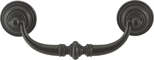 Vista 2 de Richelieu Hardware BP30214909 - Tirador tradicional de hierro negro mate para cocina, baño y muebles de 4 1/4 pulgadas (4.252 in)