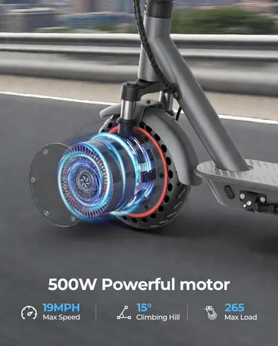 Vista 2 de Joyhis Patinete eléctrico para adultos – 19/22 MPH y rango de 15/22 millas, neumáticos sólidos de 8.5 pulgadas/10 pulgadas plegable E-Scooter