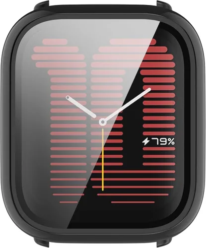 Vista 6 de Paquete de 6 fundas rígidas de policarbonato con protector de pantalla de vidrio templado compatible con Amazfit Active Smart Watch Bumper Guard 6
