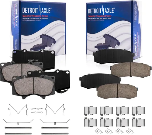Vista 102 de Detroit Axle - Pinza de disco del lado del acompañante + pastillas de freno de cerámica de repuesto para Lexus HS250H Toyota RAV4 Prius V Scion xB