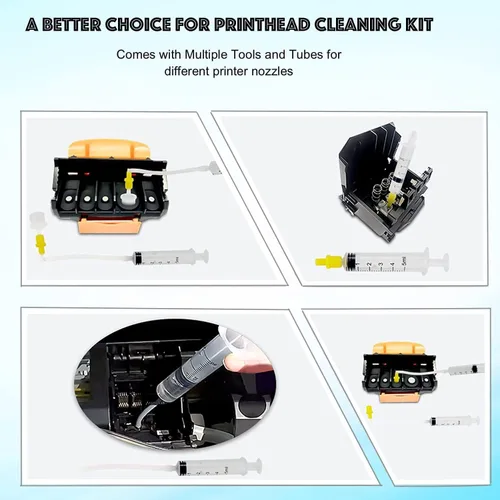 Vista 4 de Inkpro - Kit de limpieza de cabezal de impresión de inyección de tinta, solución universal de limpieza de cabezal de impresión para Epson HP Brother