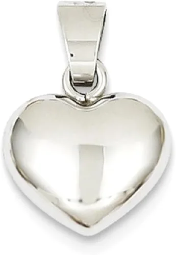 Vista 9 de IceCarats Collar con colgante de corazón de oro blanco de 14 quilates