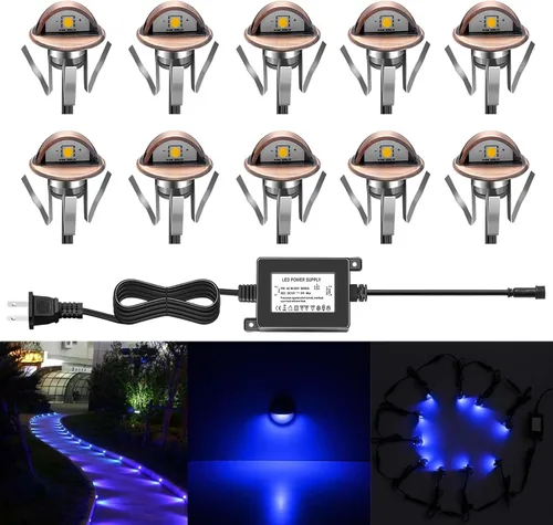 Vista 15 de Luz LED para escaleras, bajo voltaje, impermeable, IP65, para exteriores, 1-2/5 pulgadas, de madera empotrada, iluminación LED de terraza, patio