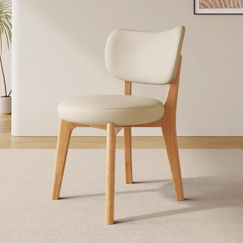 Vista 13 de Juego de sillas de comedor de madera de 1/2/4, sillas de cocina con respaldo curvo, silla de vestíbulo, silla de comedor tapizada, silla de comedor