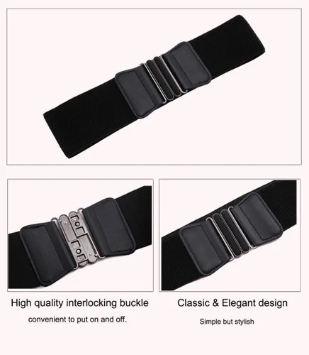Vista 4 de VOCHIC Cinturón de vestir elástico ancho de talla grande para mujer, cintura elástica