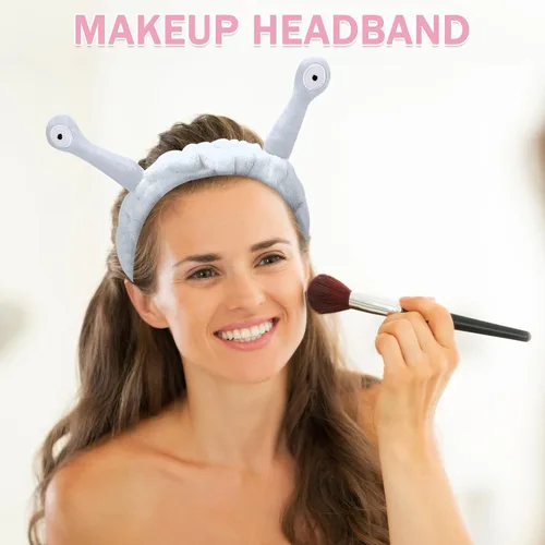 Vista 73 de Bonita diadema de caracol rosa, cara lavada para mujer, maquillaje, ducha, spa