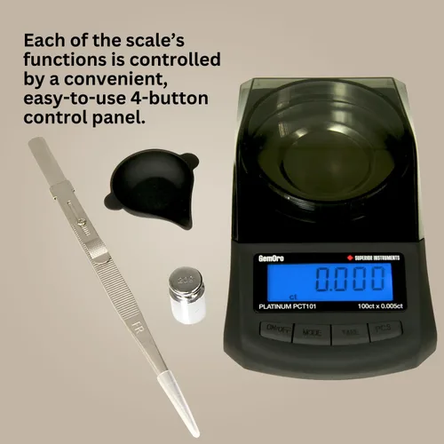Vista 7 de GemOro Platinum PCT101 Durable Precise Jewelers Premium Class Quilat Mini Scale Herramienta de precisión digital con lectura profesional experta