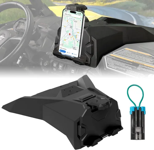Vista 9 de A & UTV PRO Kit de soporte de dispositivo electrónico para Can Am Commander 1000R / 700 XT DPS/Max, soporte para tableta de teléfono para 2019-2025