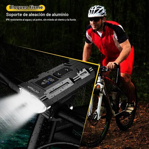 Vista 3 de Victagen Luces de bicicleta de 9000 lúmenes, faros de bicicleta de luces altas y bajas, luces de bicicleta súper brillantes, luces de bicicleta MTB
