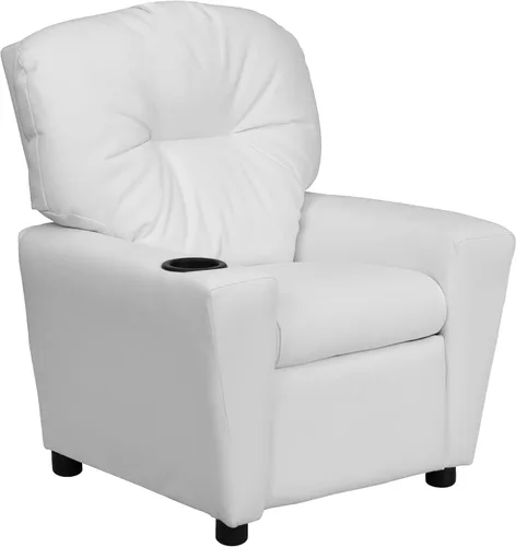 Vista 28 de Flash Furniture Chandler LeatherSoft - Silla reclinable para niños con portavasos y reclinable de seguridad, silla reclinable contemporánea
