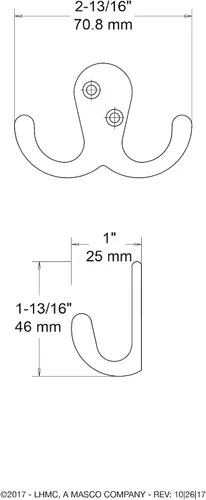 Vista 6 de Liberty Hardware B59104Z-FB-C Gancho para bata de doble punta, negro plano (paquete de 2)