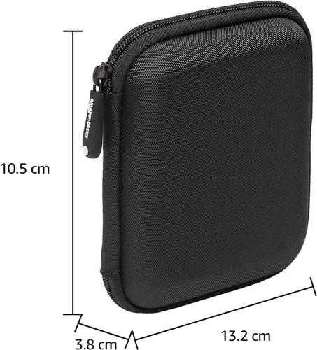 Vista 2 de Amazon Basics Estuche de transporte de carcasa dura pequeña para disco duro externo My Passport Essential 1 paquete, Negro