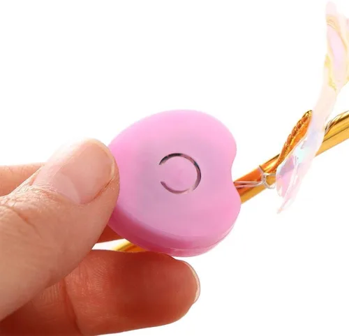 Vista 5 de Rosa artificial de imitación chapada en papel de aluminio, flor artificial para el día de San Valentín, Día de la Madre, cumpleaños, regalos de amor