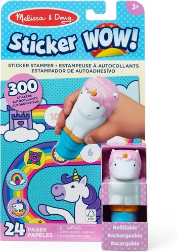 Vista 13 de Melissa & Doug Paquete de dinosaurios Wow!™ Sticker Wow!™: libro de actividades de 24 páginas, sello adhesivo recargable, mini almohadilla, 500