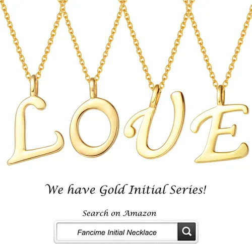 Vista 5 de FANCIME Collares de plata de ley con inicial, collar con letra A-Z con monograma pequeño, collar con nombre, joyería fina, regalos para mujeres, 16
