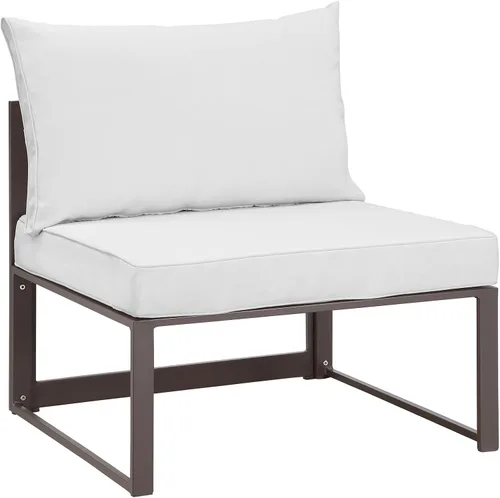 Vista 7 de Modway Fortuna otomana de aluminio para patio al aire libre, color marrón moca