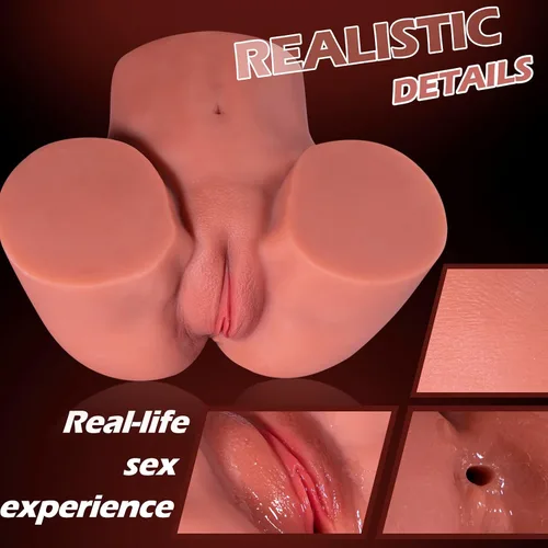 Vista 4 de Muñeca sexual masculina realista de 5.5 libras para hombres, juguetes sexuales masculinos para hombres, muñeca sexual marrón, culo grande, juguete