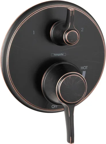 Vista 5 de hansgrohe Ecostat 04447140 - Moderna válvula de ducha con desviador en bronce cepillado