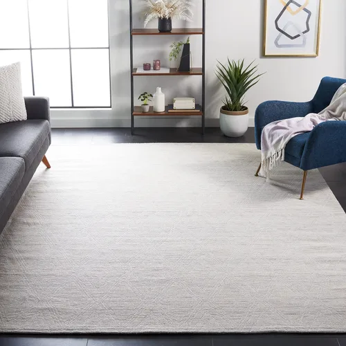 Vista 5 de SAFAVIEH Marbella Collection - Alfombra decorativa, 2 pies 3 pulgadas x 4 pies, color plateado y marfil, diseño de transición, ideal para zonas