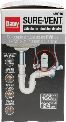 Vista 7 de Oatey 39017 VÁLVULA ADM DE AIRE SURE-VENT, 1-1 / 2 pulgadas por 2 pulgadas, color blanco