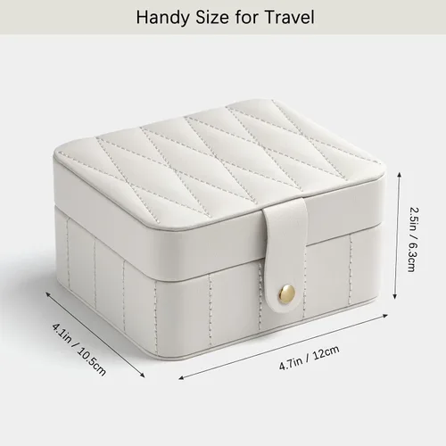 Vista 5 de KAMIER Organizador de joyas de viaje cajas de joyería portátiles de cuero acolchado con diamantes para mujeres y niñas organizador pequeño