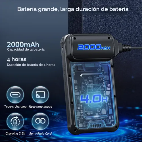 Vista 5 de SKYBASIC Cámara Endoscopio Industrial Boroscopio con Luz, 4.3'' HD Digital Portátil Impermeable Herramientas de Alcantarillado Cámara de Inspección