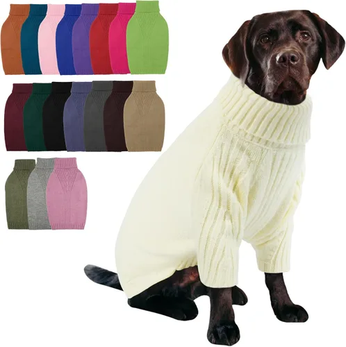 Vista 13 de IECOii Suéter de perro salchicha de cuello alto para perros pequeños, medianos y hembras, elástico y transpirable, abrigo de punto cálido, para Negro