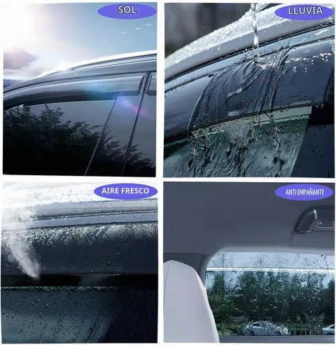 Vista 4 de Viseras adhesivas para ventana, protectores de lluvia compatibles con Toyota Rav4 2006-2012, deflector de ventana de ventilación lateral, protección