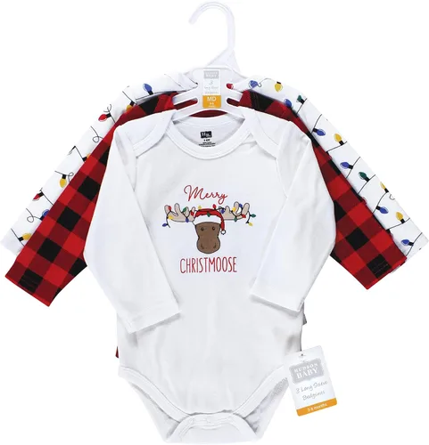 Vista 124 de Hudson Baby Body unisex de algodón de manga larga para bebé, leopardo rosa rojo