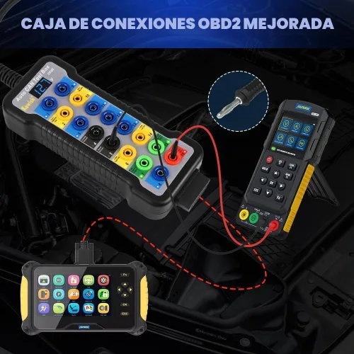 Vista 3 de Caja de ruptura OBD2 KAWISH Detector de protocolo OBDII Auto de 16 pines con pantalla LCD para detección de comunicación de protocolo