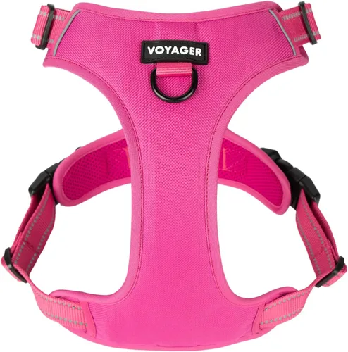 Vista 19 de Voyager Arnés para Perro con Doble Enganche de Correa, Control Sin Tirones, Ajustable, Suave pero Fuerte, Arnés para Mascotas para Perros Medianos