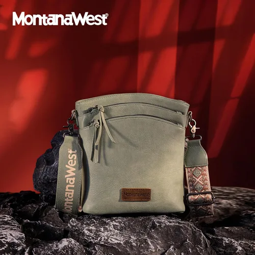 Vista 6 de Montana West Bolso cruzado de bolsillo CCW de múltiples compartimentos con correa de guitarra