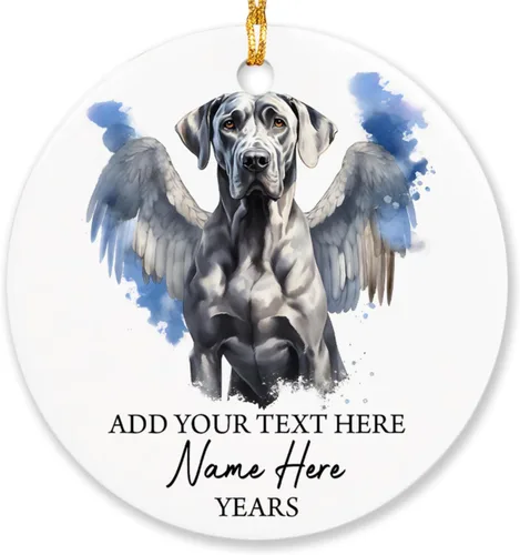 Vista 10 de Airedale Terrier - Adorno personalizado de alas de ángel para perro, regalo de pérdida de condolencias de mascotas, adorno de Navidad conmemorativo