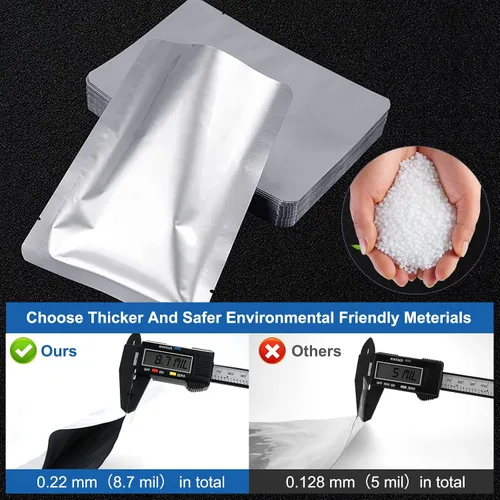 Vista 8 de Paquete de 50 bolsas Mylar de 1 galón para almacenamiento de alimentos con absorbentes de oxígeno para arroz, granos, granos de café