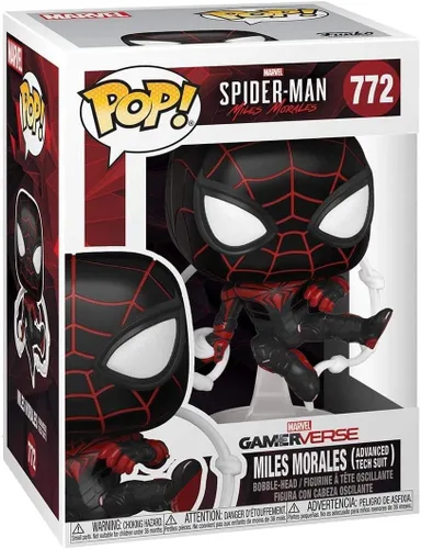 Vista 2 de Funko POP Games: Marvel's Spider-Man: Miles Morales - Miles Advanced Tech traje, multicolor, estándar