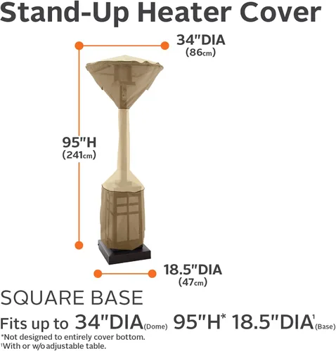 Vista 3 de Classic Accessories Veranda - Cubierta cuadrada para calentador de patio, resistente al agua, de 34 pulgadas, para exteriores