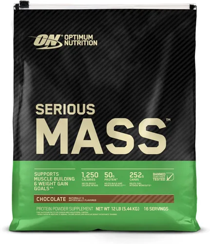 Vista 2 de Optimum Nutrition Serious Mass Weight Gainer Proteína en polvo y Gold Standard 100% proteína de suero en polvo, chocolate doble rico, 5 libras