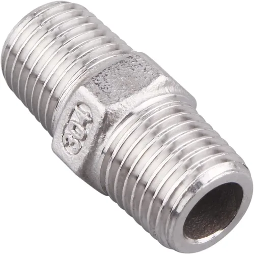 Vista 4 de Boquilla hexagonal macho de 1/4 de pulgada NPT – DERPIPE acero inoxidable 304 roscado para kit de preparación, aplicación de tubería casera