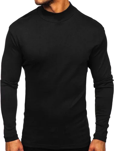 Vista 3 de Rela Bota Suéter de manga larga con cuello alto para hombre, diseño básico, elástico, ajustado