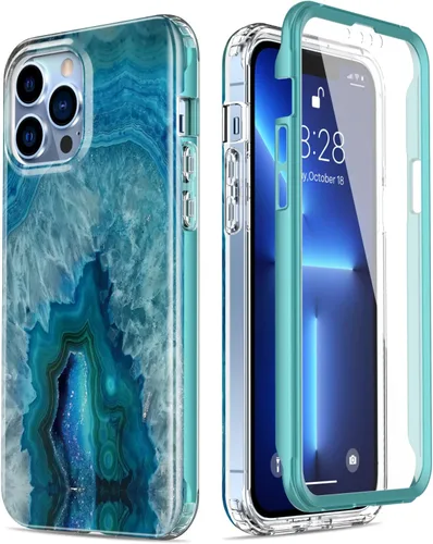 Vista 23 de Esdot Funda protectora para iPhone 13 Mini con protector de pantalla integrado, protección de grado militar con diseños de moda para mujeres