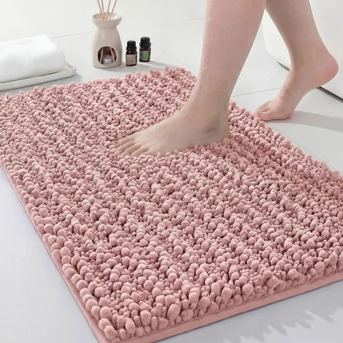 Vista 41 de Disolla Alfombra de baño pequeña, antideslizante, lavable, color beige, 17 x 24 pulgadas, súper absorbente, suave, alfombra de baño de felpilla