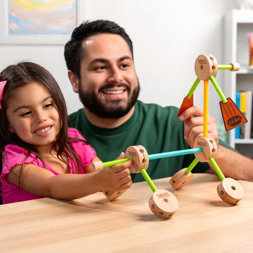 Vista 9 de Tinkertoy - Juego de construcción retro en lata - 50 piezas