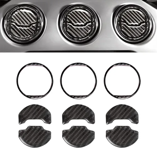 Vista 17 de Xotic Tech - Cubierta para panel de cambio de marchas, fibra de carbono suave auténtica, compatible con Ford Mustang 2015-2023 Negro carbón