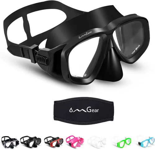 Vista 7 de OMGear - Gafas de natación con cubierta para la nariz, máscara de buceo y esnórquel, máscara para niños y adultos, máscara de esnórquel para buceo